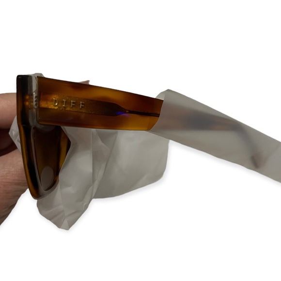 DIFF Bella II Sunglasses Andes Tortoise Frame Brown Gradient Lens Chunky Square - Picture 9 of 10